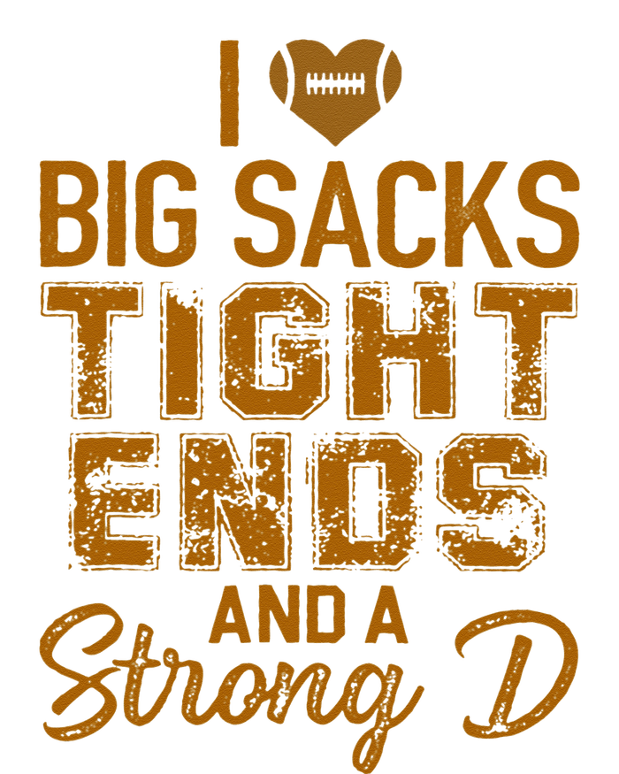 I Love Big Sacks Tight Ends And A Strong D Funny Football Women's Tri-Blend 3/4-Sleeve Raglan Shirt