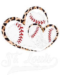 Vintage St Louis Baseball Leopard Heart Baseball Fans Kids Long Sleeve Shirt