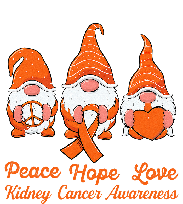 Cute Gnomes Support Orange Ribbon Kidney Cancer Awareness Full Zip Hoodie