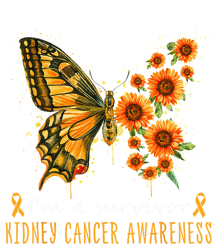 Orange Butterfly Im A Survivor Kidney Cancer Awareness Ladies Essential Tank