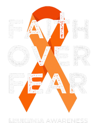 Faith Over Fear Orange Ribbon Fight Leukemia Awareness Ceramic Star Ornament