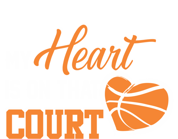 My Heart is on that Court Basketball Dad funny gift for  Women's Tri-Blend 3/4-Sleeve Raglan Shirt