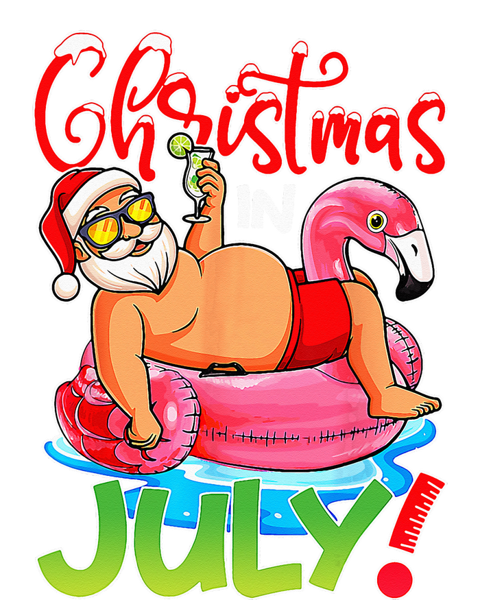 Funny Santa Flamingo Float Christmas In July Summer Vacation T-Shirt