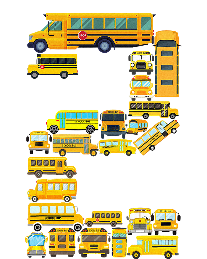 2 Year Old 2nd Birthday School Bus Theme Kids Party PosiCharge RacerMesh Polo