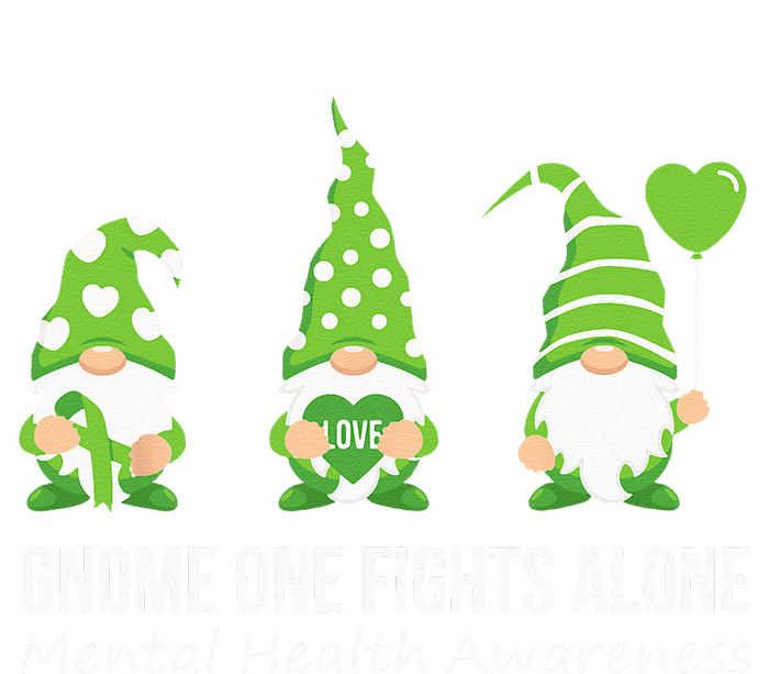 Gnome One Fights Alone Mental Health Awareness Green Ribbon Ladies Essential Flowy Tank