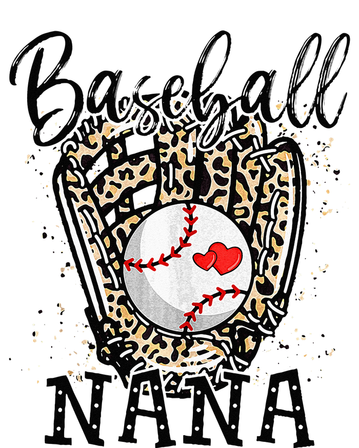 Baseball Nana Leopard Game Day Baseball Lover Mothers Day T-Shirt