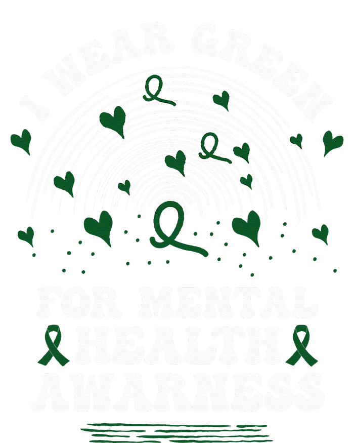 I Wear Green For Mental Health Awareness Green Ribbon T-Shirt