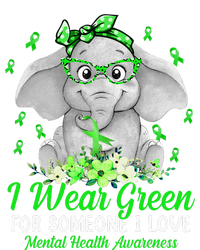 I Wear Green For Mental Health Awareness Ribbon Elephant T-Shirt