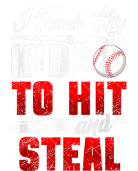 I Teach My Kids To Hit And Steal Funny Baseball Coach V-Neck T-Shirt