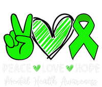 Peace Love Hope Mental Health Awareness Month Green Ribbon T-Shirt