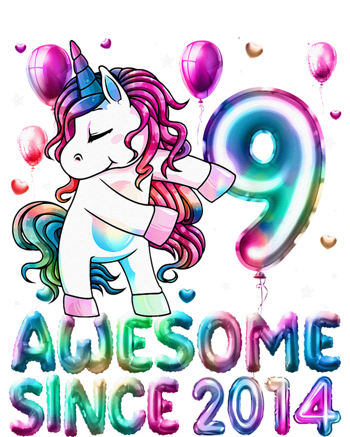 9 Years Old Unicorn Flossing 9th Birthday Girl Unicorn Party Dry Zone Grid Polo