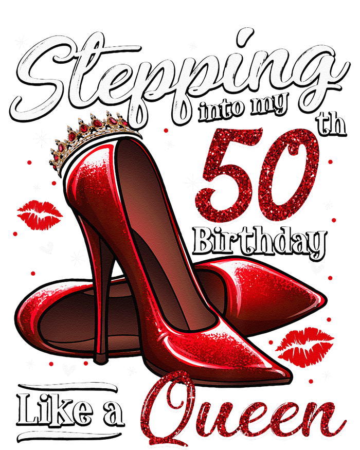 High Heels Stepping Into My 50th Birthday 50 And Fabulous Striped Beanie with Solid Band