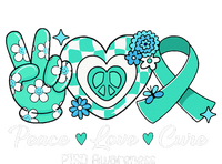 Groovy Peace Love Cure Teal Ribbon PTSD Awareness Toddler Sweatshirt