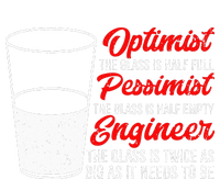 Funny Engineer Optimist Pessimist Glass Engineer T-Shirt