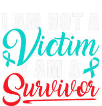 I Am Not A Victim I Am A Survivor Stop Sexual Abuse Ribbon Women's Long Sleeve Flannel Pajama Set 