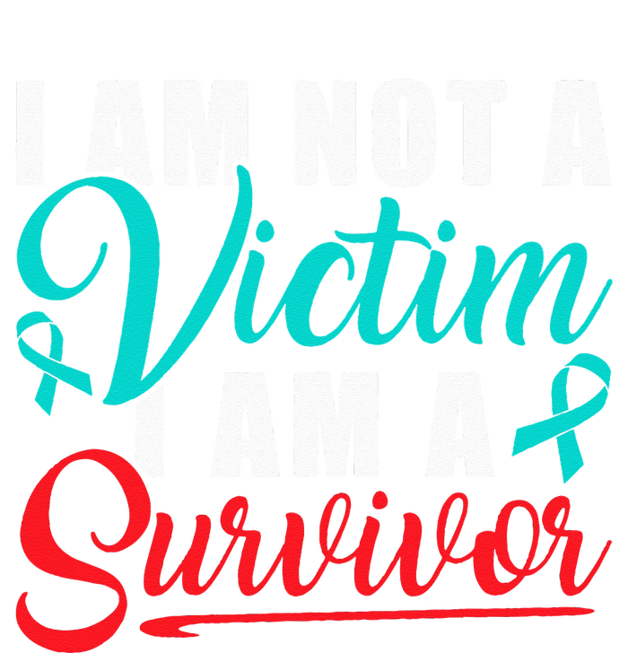 I Am Not A Victim I Am A Survivor Stop Sexual Abuse Ribbon Women's Long Sleeve Flannel Pajama Set 