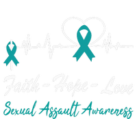 Sexual Assault Awareness Christian Cross Support Teal Ribbon T-Shirt