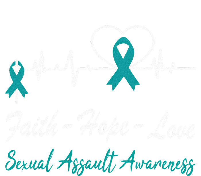 Sexual Assault Awareness Christian Cross Support Teal Ribbon T-Shirt