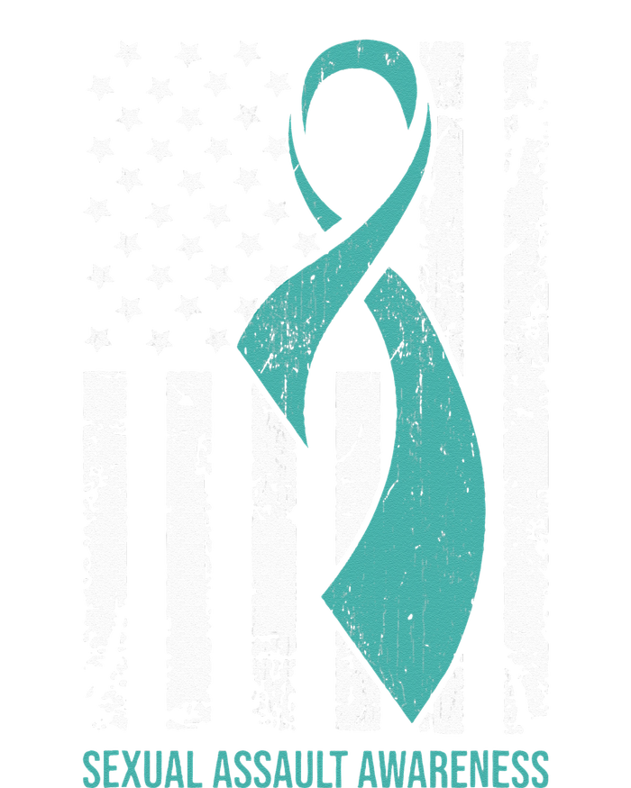 USA American Flag Teal Ribbon April Sexual Assault Awareness Women's Perfect Tri Rocker Tank