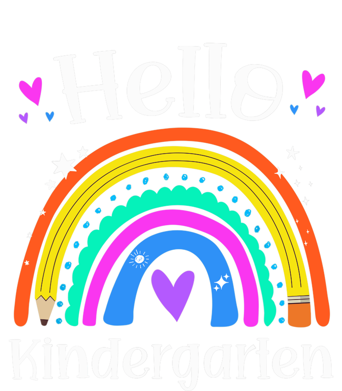 Hello Kindergarten Teacher Rainbow Kinder Back To School Ladies Long Sleeve Shirt