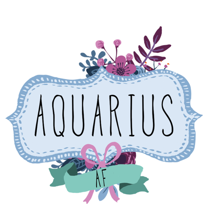 Aquarius Af Floral Label / Funny Aquarius Birthday Month Cute Gift Women's Flannel Pajama Set