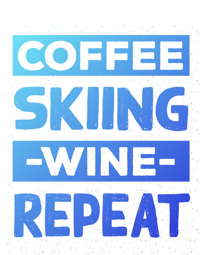 Coffee Skiing Wine Repeat Snow Skiing Coffee Lover Gift Kids Long Sleeve Shirt