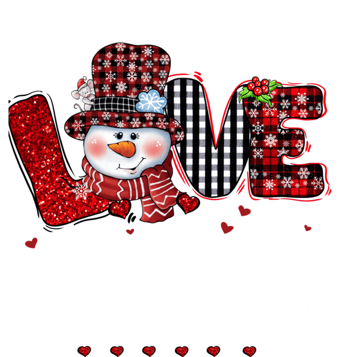 Love being called Grandma Snowman Christmas Red Plaid Xmas T-Shirt