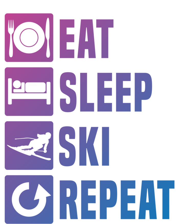 Eat Sleep Ski Repeat Ladies Ski Gift T-Shirt