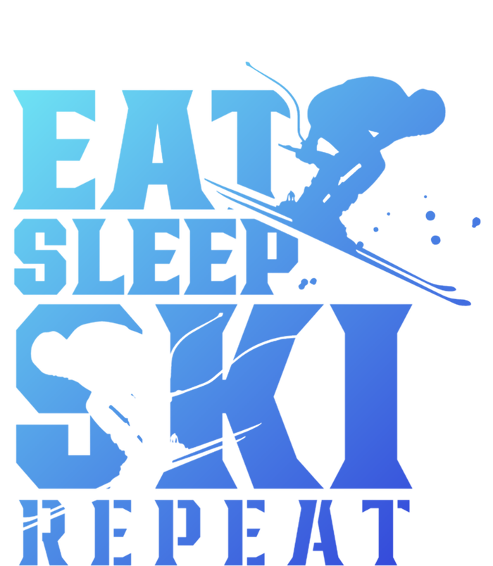 Eat Sleep Ski Repeat Skier Sayings Skiing Slopes Gift Ladies Essential Tank