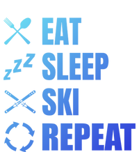 Eat Sleep Ski Repeat Skiing Teacher Extreme Sports Gift Striped Beanie with Solid Band