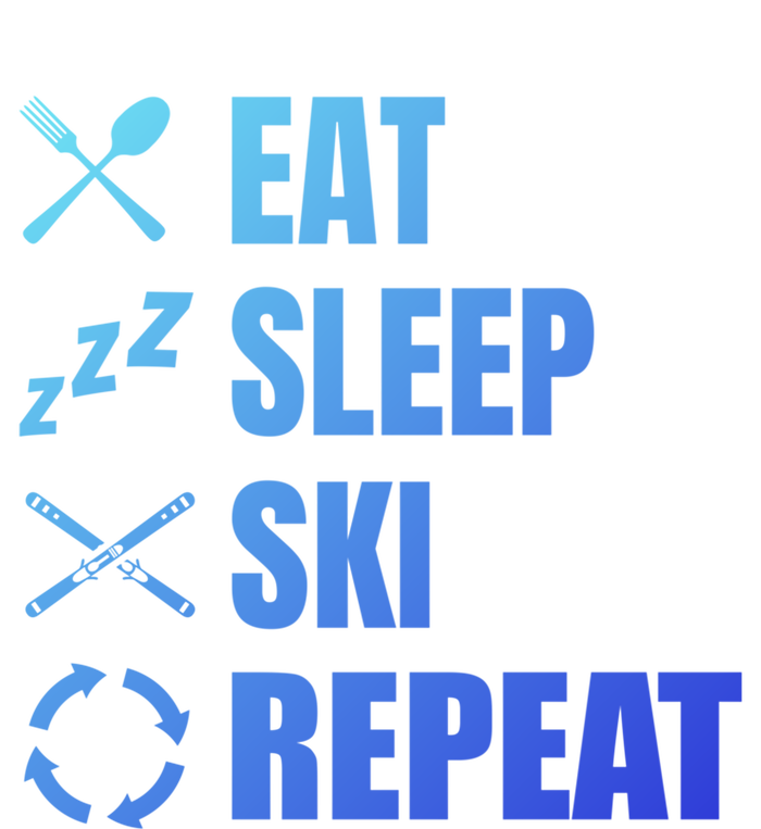 Eat Sleep Ski Repeat Skiing Teacher Extreme Sports Gift Striped Beanie with Solid Band