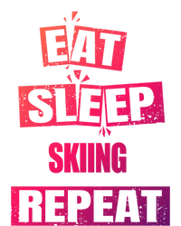 Eat Sleep Skiing Repeat Funny Skiing Gift V-Neck T-Shirt