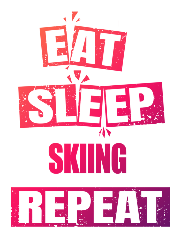 Eat Sleep Skiing Repeat Funny Skiing Gift V-Neck T-Shirt