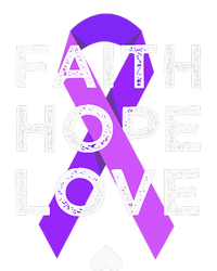 Faith Hope Love Purple Ribbon Testicular Cancer Awareness Poster