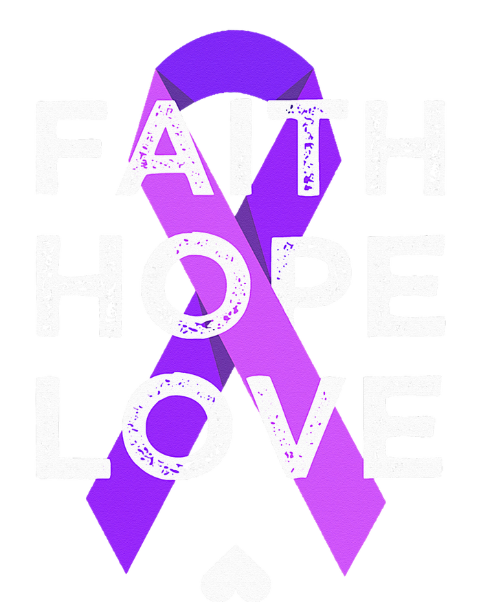 Faith Hope Love Purple Ribbon Testicular Cancer Awareness Poster