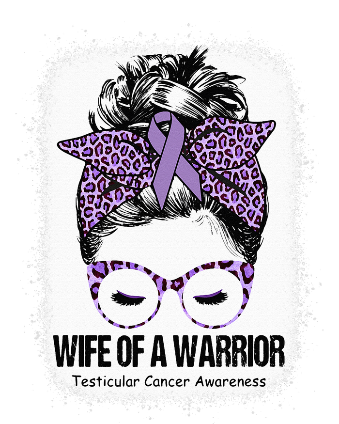 Wife Of A Warrior Purple Ribbon Testicular Cancer Awareness T-Shirt