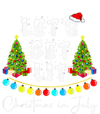 Lets Get Lit Christmas In July Santa Hat Xmas Tree Performance Fleece Hoodie