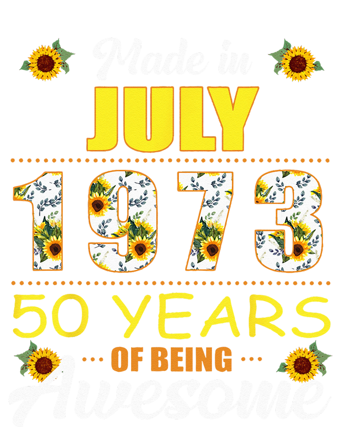 Made In July 1973 50 Years Of Being Awesome Sunflower 7-Panel Snapback Hat