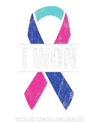 I Won Thyroid Cancer Awareness Thyroid Cancer Ribbon Snapback Five-Panel Rope Hat