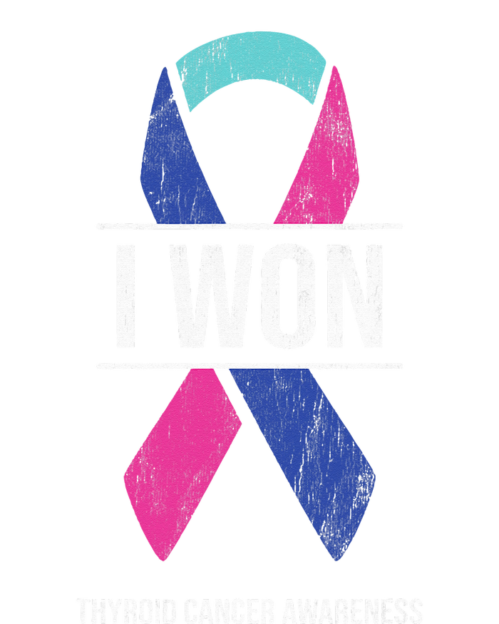 I Won Thyroid Cancer Awareness Thyroid Cancer Ribbon Snapback Five-Panel Rope Hat