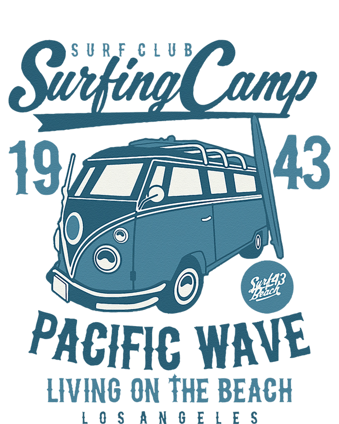 Retro California Surf Vintage Pacific Beach Long Board Wave T-Shirt