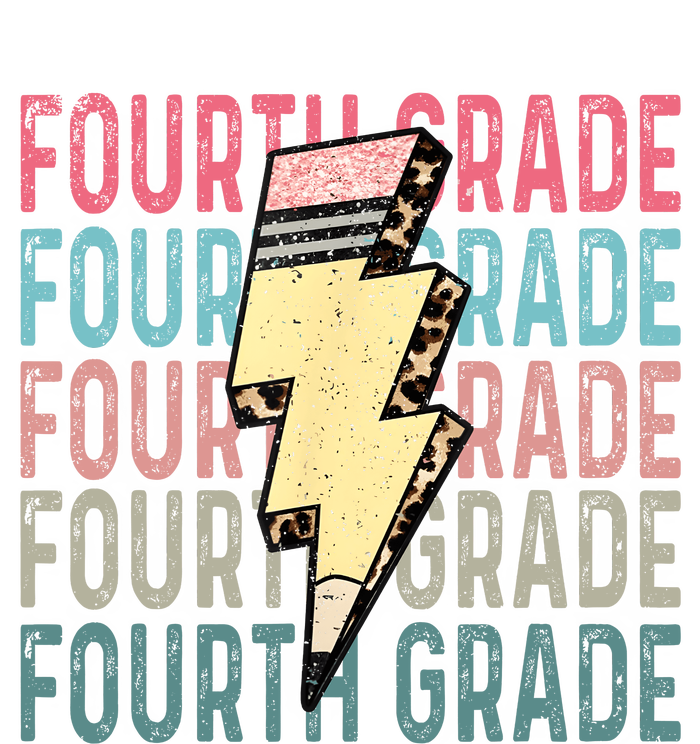 Fourth Grade Lightning Bolt Pencil Retro Teacher 7-Panel Snapback Hat