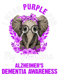 I Wear Purple For Grandma Dementia Awareness Elephant Womens Cotton Relaxed Long Sleeve T-Shirt