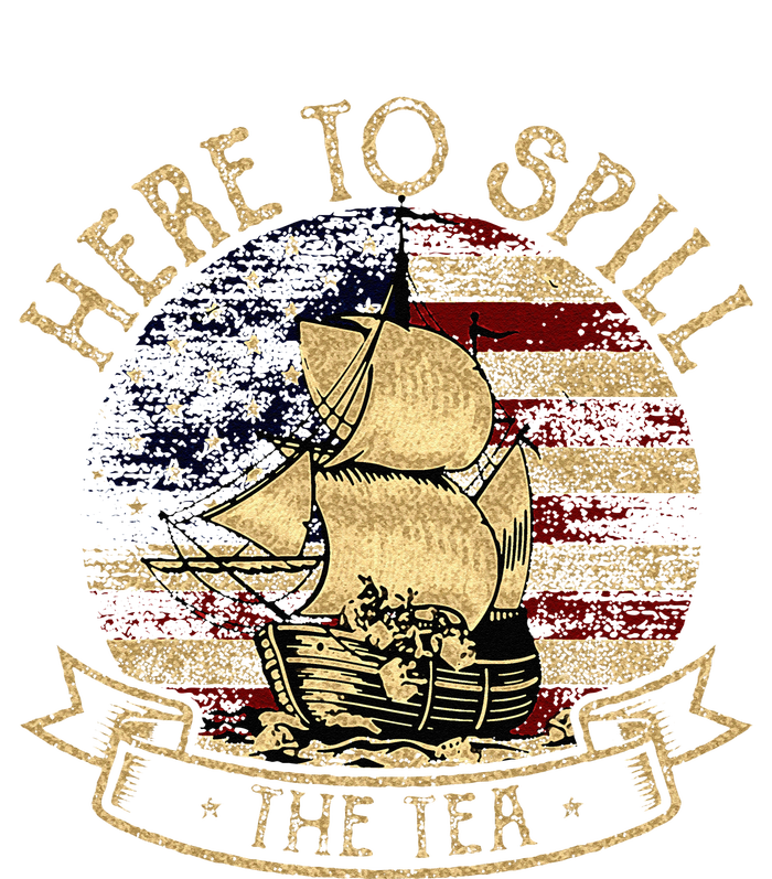 Here To Spill The Tea 4th Of July American Patriotic Vintage Women's Fleece Hoodie