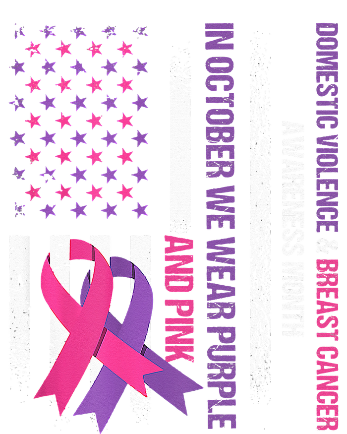 American Flag Breast Cancer And Domestic Violence Awareness High Crown Mesh Back Trucker Hat