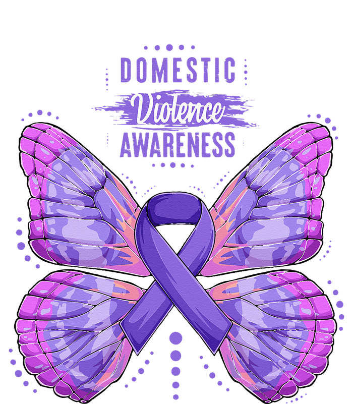 Family Domestic Violence Awareness Purple Ribbon Butterfly Sustainable Bucket Hat