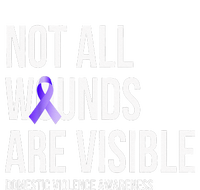 Not All Wounds Are Visible Domestic Violence Awareness Striped Beanie with Solid Band