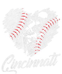 Cincinnati Baseball Heart Distressed Vintage Baseball Fans T-Shirt