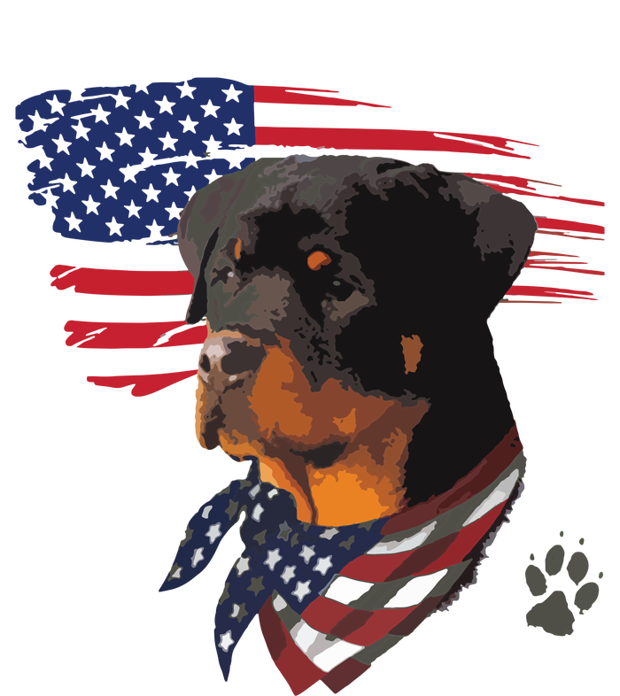 Rottweiler Dog USA American Flag Awesome Cool Poster