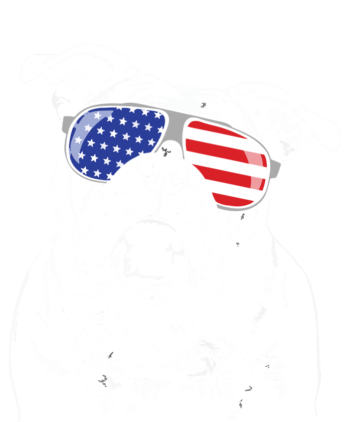 Funny Proud Old English Bulldog American Flag Sunglasses Long Sleeve Shirt